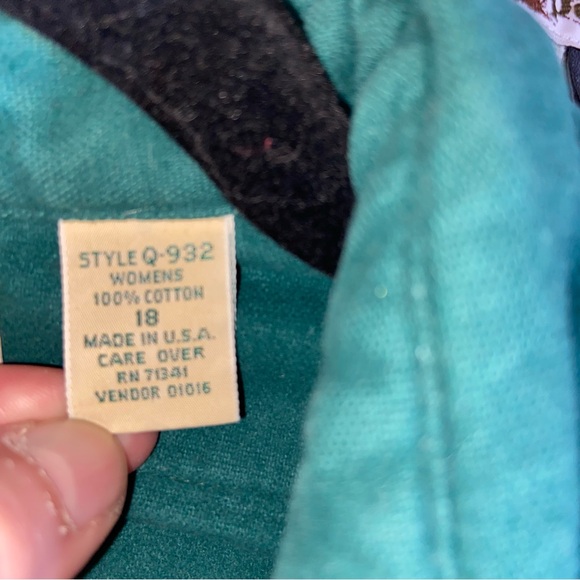 Vintage LL Bean Shirt Womens Size 18 Chamois Cloth Flannel Flap Pockets USA Flaw - Picture 10 of 16